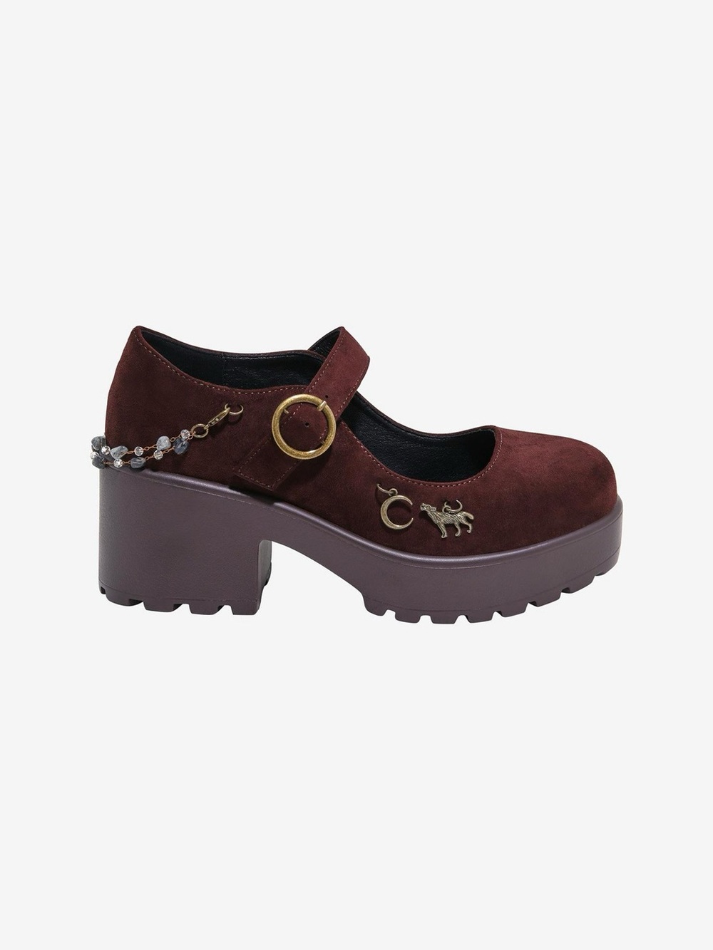 koi x Twilight Brown Shapeshifter Faux Suede Platform Mary Jane 5